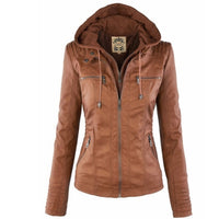 Emma | Versatile Leather Jacket with Detachable Hood
