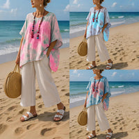 Livia | Airy Asymmetrical Tunic Top with Soft Color Gradient