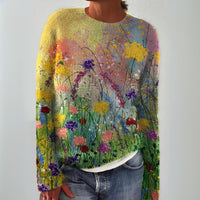 Geerdina | Bunter Strickpullover mit Blumenmuster und wohliger Wärme