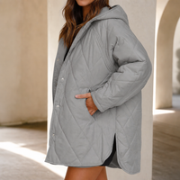 Clara | Elegant Puffer Jacket with Diamond Quilting and Adjustable Hood