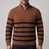 Luca | Pull rayé à fermeture éclair pour un look moderne