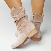 Beyza | Stylish slouch ankle boots with a comfortable low block heel