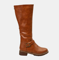 Faye | Stylish and comfortable knee-high boots with buckle detail