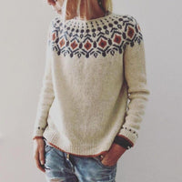 Maria | Warm Chunky-Knit Sweater with a Graphic Pattern for Cold Days