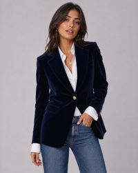 Anna | Luxe fluwelen damesblazer met elegante kleurige details