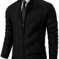 Jeroen | Refined cardigan with cable-knit texture and zip fastening