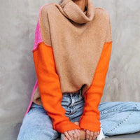 Sofie | Warmer Damenpullover mit Rollkragen und modernem Color-Blocking-Design
