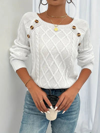 Claire | Pull classique en maille torsadée avec encolure carrée