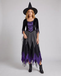 Camille | Élégant costume de sorcière d’Halloween avec jupe en tulle