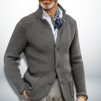 Koen | Modern men's cardigan with stand-up collar and versatile style