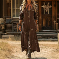 Mila | Stylish and Comfortable Bohemian Long-Sleeve Dress