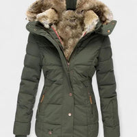 Lotte | Stilvoller wattierter Parka mit abnehmbarer Kapuze aus Kunstpelz