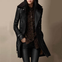 Lydia | Leather Jacket with Luxurious Shearling Collar