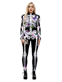 Clara | Disfraz de Halloween con estampado de esqueleto floral