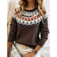 Clara | Soft pattern, crew neck, and comfortable fit knitted sweater