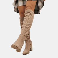Nina | Elegant stretchy knee-high boots with a comfortable block heel