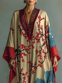 Elena | Elegant and Artistic Long-Sleeve Maxi Dress