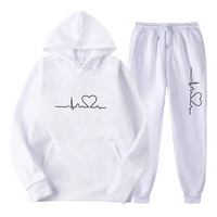 Clara | Dames Trainingspak met Hoodie en Speelse Hartprint