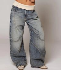 Yara | Ultra-Baggy Jeans with Vintage Wash and Comfortable Waistband
