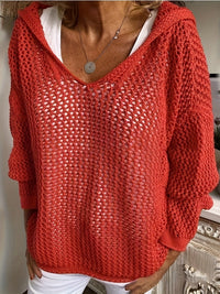 Mila | Luftiger und stilvoller Strickpullover mit Kapuze