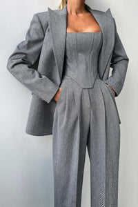 Ulrike | Elegante driedelige damespak met double-breasted blazer