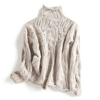 Lena | Zeitloser Zopfmuster-Rollkragenpullover mit legerer Passform