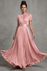 Elodie | Elegante Maxi Jurk met Kantdetails, Satijnen Tailleband