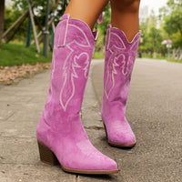 Gabriele | Elegante cowboylaarzen met brede schacht en verfijnde geborduurde details
