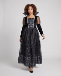 Vivienne | Elegante Halloween Jurk met Gotische Kantdetails