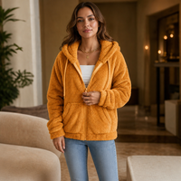 Doreen | Warme Pluche Zip-Up Sherpa-jas met Capuchon