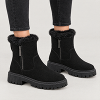 Theodora | Stilvolle Stiefeletten mit Fellfutter, Profilsohle und sicherem Verschluss