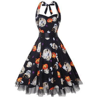 Alessandra | Halloween Midi jurk met cartoonafdrukken
