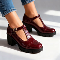 Anne | Elegante Mary Jane Schuhe mit Blockabsatz und T-Riemchen