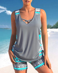 Karolin | Elegant Tankini Set with Geometric Print