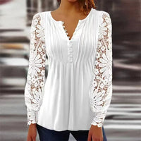 Nicolina | Elegante Henley blouse met bloemenprint