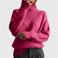 Elise | Comfortable Knitted Turtleneck Sweater with Geometric Pattern