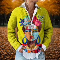 Isabelle | Künstlerisch gestrickte Weste mit Herbstmotiv