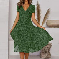 Stephana | Elegant A-line dress with V-neck