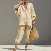 Lotte | Elegante en comfortabele tweedelige linnen damesset