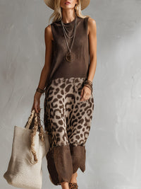 Jessica | Elegant knitted dress with subtle leopard print