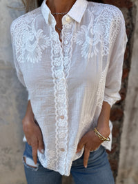 Elise | Romantische Bluse mit bestickter Spitze