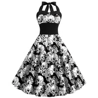 Bettina | Midi -jurk met schedelprinting
