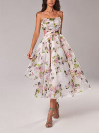 Ena | Elegantes Midikleid mit romantischem Rosenmuster