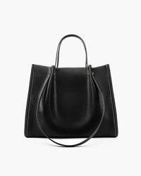 Lena | Minimalist vegan leather tote bag with contrast stitching
