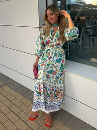 Sommerglut Blumenmuster Maxikleid