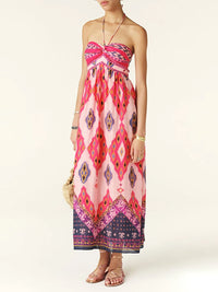 Gleeter Glamour Floral Halter Dress