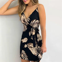 Bohemian Spaghetti Jurk met Tropische Print
