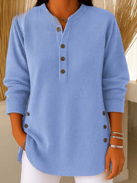 Elena | Comfortabele Henley geribbelde tuniektop