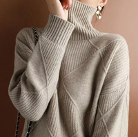 VeraLux Loose Turtleneck Cardigan – Stylish and Comfortable Knitted Sweater