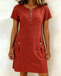 Nova | Contemporary A-line Dress with Zipper Closure